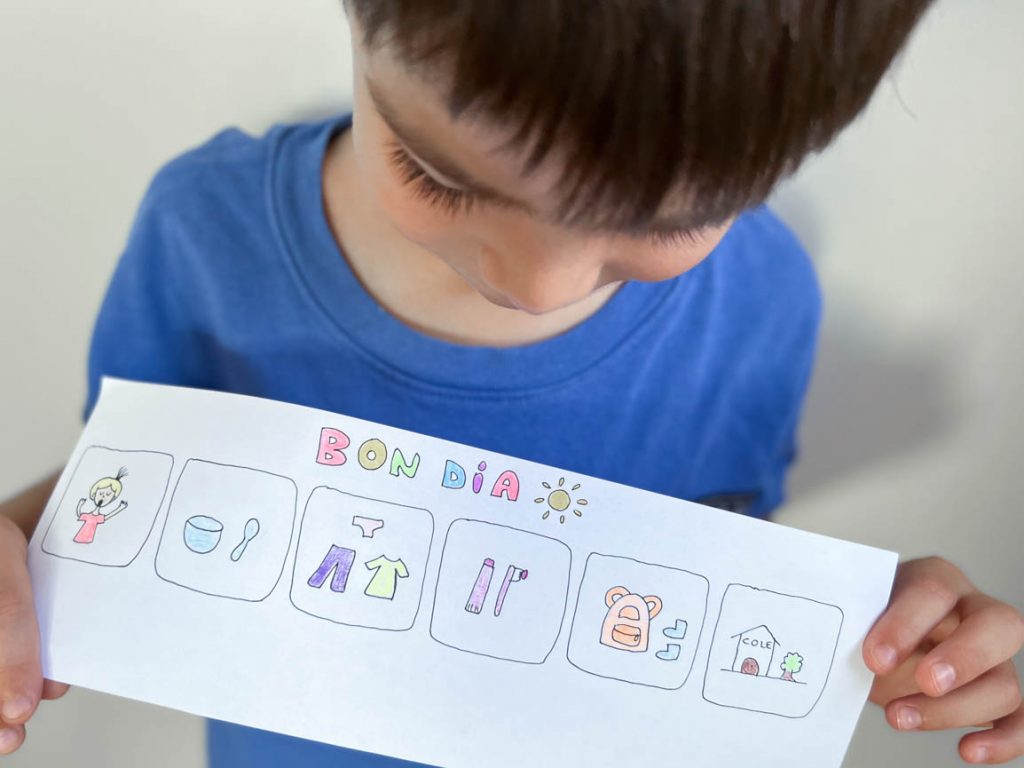 8 ideas para empezar el curso con calma - Rutina visual con las tareas de la mañana