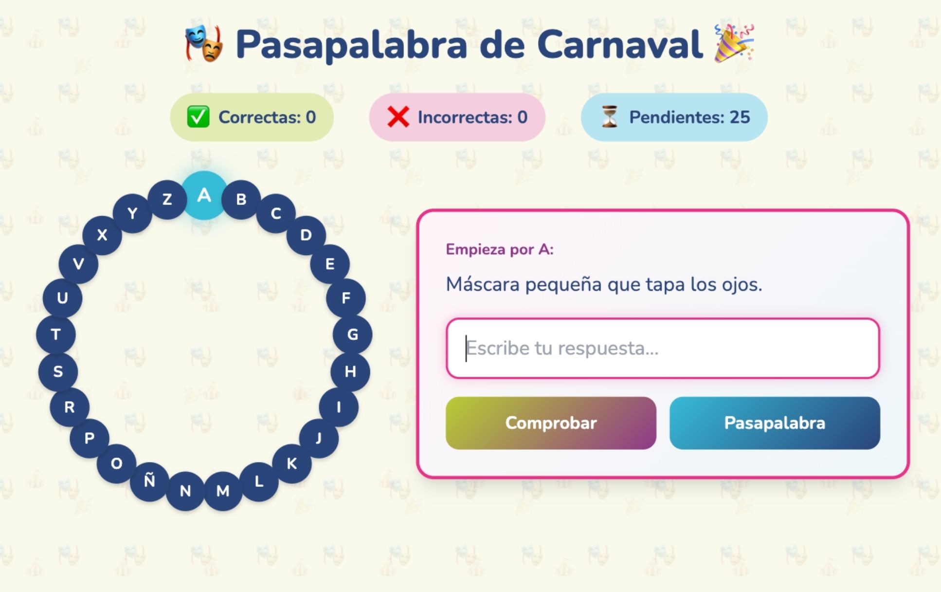 Pasapalabra de Carnaval • cristic